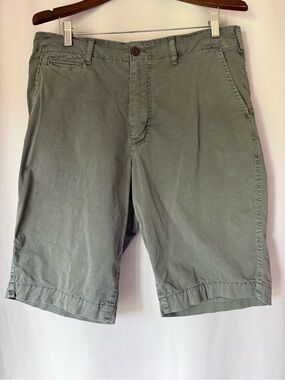 American Eagle Outfitters Vintage Olive Flat Front Cotton Shorts Longboard/Flex